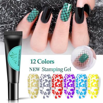 China Nail Stamping Print New8ml Nail Stamping Gel Polish Colorful Oil UV Gel Lacquer Soak Off Polish For Transfer Stamper Plate DIY Nail Art Tools for sale