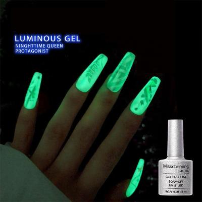 China Nail Gel 2022 Professional New Bright Top Coat Glow In The Dark No Wash Base Removeable Hybrid UV Gel Nail Polish Manicure Tools for sale