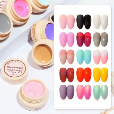 China Nail Art Beauty New 22 Colors Japanese Style Nail Polish Cream Solid Glue Boxed Solid Gel Nail Art Painting Phototherapy LED UV Gel for sale