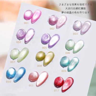 China Cat Eye Effect 8ml 9D Cat Eye Nail Gel Polish Colorful Wide Magnetic Nail Art Polish Bright Silver Enamel Lacquer For Soak Off UV Gel Polish for sale