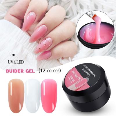 China Extend Your Nails 12 Colors 15ml Quick Building Gel For Builder UV Clear White Manicure Nail Art Prolong Forms Nail Extension Acrylic Gel Gel Tips for sale