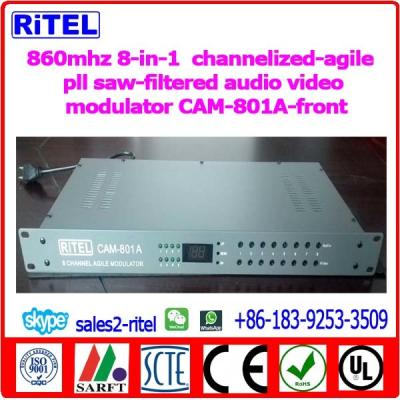 China 860mhz 8-in-1  channelized-agile pll saw-filtered audio video modulator CAM-801A for sale