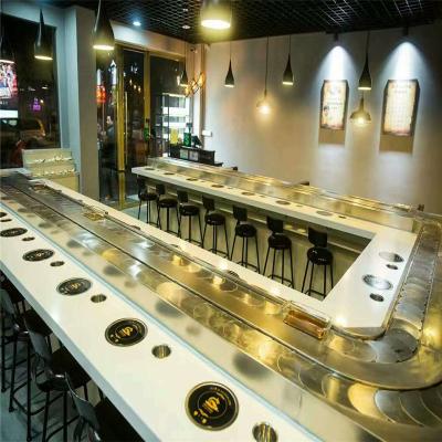 China Oil Resistant Sushi Hot Pot Rotary Conveyor Belt System Conveyor Belt Machine for sale