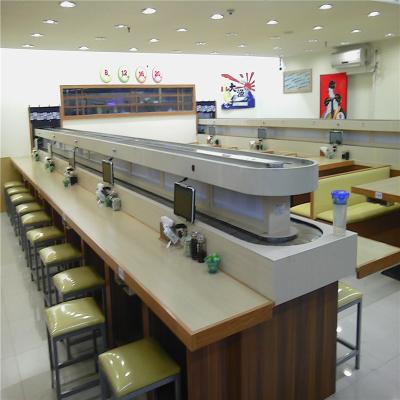 China Oil Resistant Sushi Conveyor Belt For Restaurant Stainless Steel Conveyor Belt Customizable Table for sale