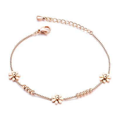 China New Fashion 316L Stainless Steel Minimalism Flower Hot Selling Women's Bracelet for sale