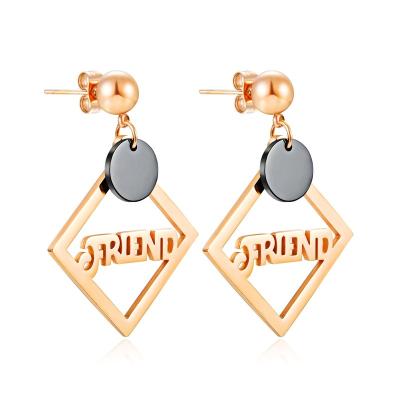 China Popular Minimalism Fashion 316L Stainless Steel Square Stud Earrings For Women for sale