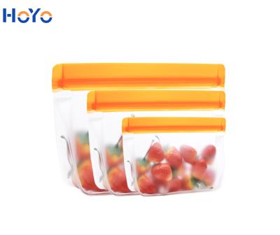 China Recyclable Plastic EVA PVC Food Fruit Packing Bag Frozen Seal Food Zipper Packaging Bag for sale