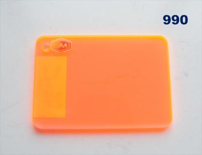 China Gelb Grün Orange Fluoreszenz PMMA Plexiglas Acrylblech angepasst Hochglänzend zu verkaufen