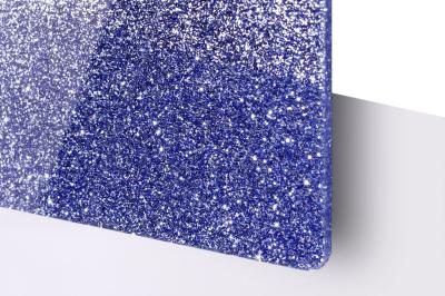 China Kleurrijke glanzende transparante plastic 8x4ft PMMA Glitter Acrylplaat voor DIY decoratie Te koop