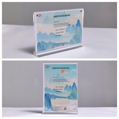 China A3 A4 Custom Clear Transparent Magnetic T Shape Acrylic Sign Holder Brochure for sale