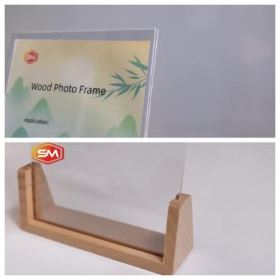 China Personalized Picture Display Frame With Acrylic Panel And Wooden Base for sale