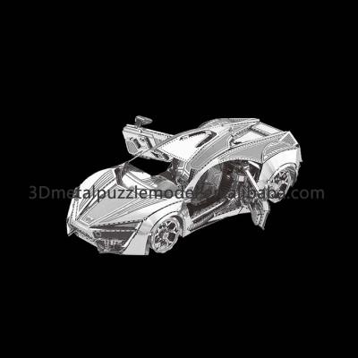 China New design 3D model 3d puzzle car puzzle hyper sports vehicle intelligent diy metal car model toy I31126 for sale