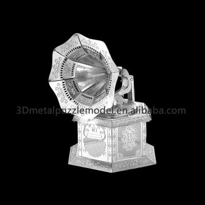 China DIY PLAY DIY Musical Instrument Toys Phonograph 3D Metal Puzzle for sale