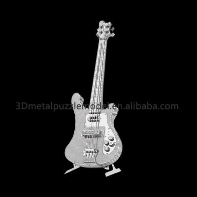 China DIY TOY Metallic Nano DIY Musical Instrument Bass Guitar 3D Metal Puzzle for sale