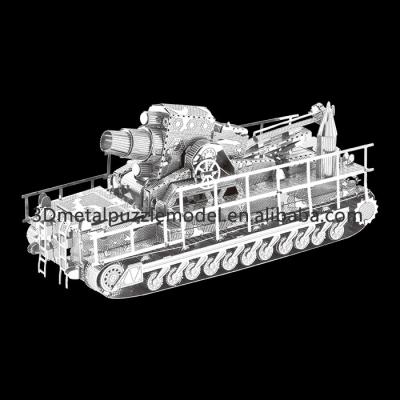 China Educational Toy Railway Gun Metal Tank Creative DIY 3D Metal Puzzle for sale