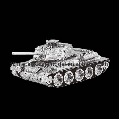 China Educational DIY TOY 3D Metal Puzzle Toys Tank T-34 Tank 3D Metal Model Puzzle for sale