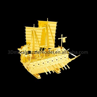 China DIY TOY Newly Creative DIY Brain Teaser Turtle Boat 3D Metal Puzzle Toys for sale