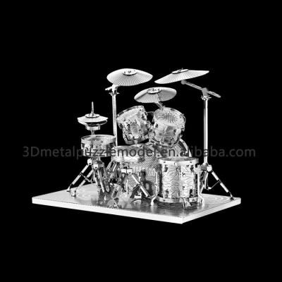 China DIY TOY 3D DIY Musical Instrument Nano Drum Metallic Scale Model Kit for sale