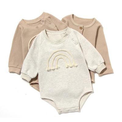 China Breathble Qushine Comfortable Wholesale Cute Newborn Baby Clothes Soft Knit Boutique Boys and Girls Refine Baby Romper for sale