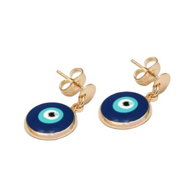 China BOHEMIA Qushine 2021 Multi Styles Turkey Blue Eyes Dangle Circle Earrings Diamond Crystal Devil Eye Drop Jewelry for sale