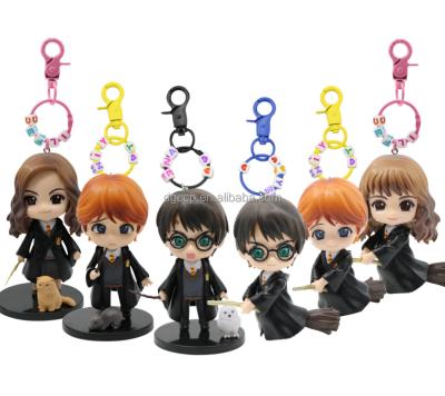 China Promotion Gift Size 10CM 6pcs in PVC Set Cartoon Character 3d Souvenir Figure Harry Potter Key Chain for sale