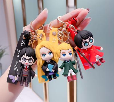 China Soft Feel 3D Harry Potter PVC Bag Ornaments 3D Harry Potter Creative Soft Plastic Key Chain Key Chain for sale