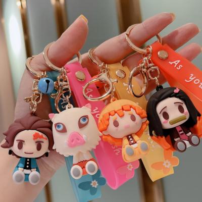 China Hot Selling Cute Killer Character Soft Feel Decoration Gifts Anime Figure Souvenir 3d Demon PVC Rubber Key Chain for sale