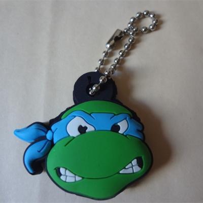 China Soft Feel Wholesale Custom Design Cheap Plastic PVC Cartoon Ninja Mini Turtle Shaped Key Case for sale