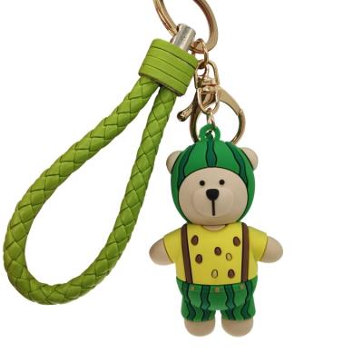 China Creative Soft PVC Watermelon Bear Soft Shape Design Feel Key Chain for sale