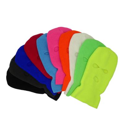 China COMMON Winter Knitted Face Mask Designer Ski Face Mask 3 Hole Balaclava Custom Wholesale Full Beanie Hat for sale