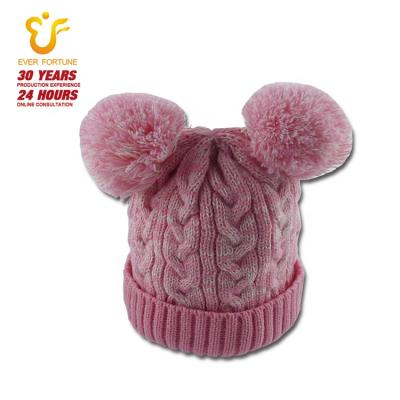 China Wholesale 100% Acrylic Eco-friendly Comfortable Baby Beanie Hat,Kids Winter Knitted Beanie Hat Hat Pom Pom Pom Custom for sale