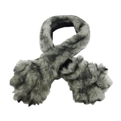 China Fashional Ladies Artificial Fur Scarf Paw Mittens Plush Animal Gloves For Winter for sale