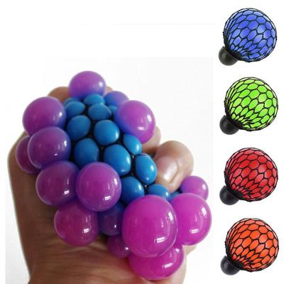 China Soft Toy Mesh Squishy Ball Squeeze , Grape Ball Relieve Squeeze Ball Anti Stress Toys For Kids for sale