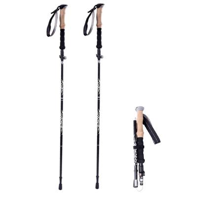 China Cork Fashionable Walking Sticks Trekking, Flip Lock Carbon Fiber Hiking Pole Poles for sale