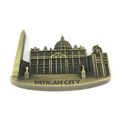 China Shape Vatican City Souvenir Gift Metal Fridge Tourists Antique Bronze Embossed Magnet for sale