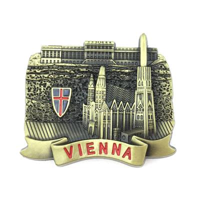 China Shape City Souvenir Metal Vienna Wholesale Fridge Magnet for sale