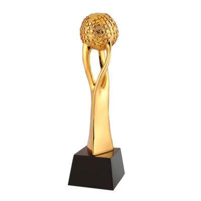 China World Factory Wholesale Custom 3D Metal Gold Trophy Ball Awards Trophy Cup for sale