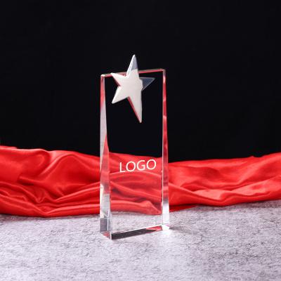 China Europe Award Star Shaped Trophy Open /Crystal Trophy For Engraving Available/Crystal Plaques And Awards Customized Trophy For Gift for sale