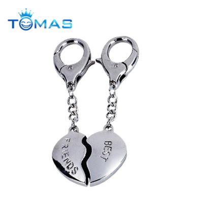 China Fashion Cute Heart Metal Best Friend Custom Key Chain For Valentine Gifts for sale