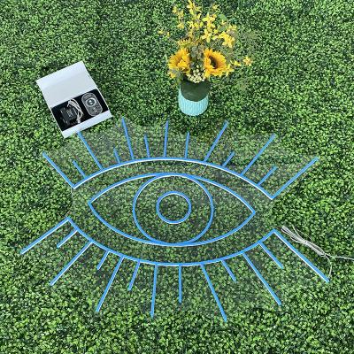 China Easy Install Drop Shipping Custom Outdoor Eye Lash Led Women Neon Sign Makeup Beauty Salon Eyelash Neon Sign for sale