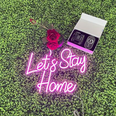 China Easy Installation Hot Led Neon Sign Home Decoration Let S Home Living Room Bedroom Decor Neon Sign for sale