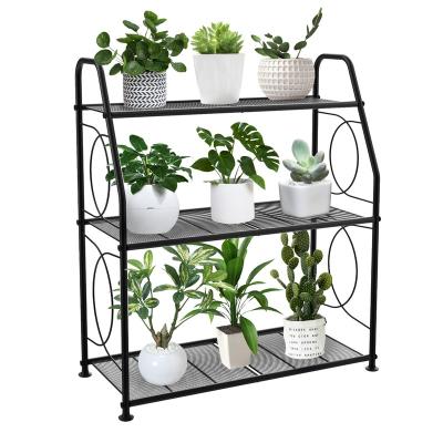 China Modern Plant Garden Plant Rack 3 Tier Direct Plant Shelf For Indoor Outdoor Metal Plant Rack Stand Rack for sale