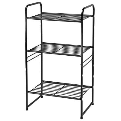 China Factory Sale 3 Tier Wire Shelf Unit Wire Shelving Unit Viable Heavy Duty Metal Stackable Expandable Rack Bathroom Organizer for sale