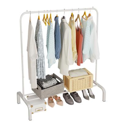 China High Quality Single Hot Sales Metal Clothing Coat Rack Rack With Bottom Shelf For Clothes Floor Hanging Position for sale