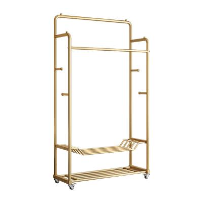 China Wholesale Single Coat Rack Rack With Modern Single Shelf Storage Clothes Rack Floor Hanger for sale