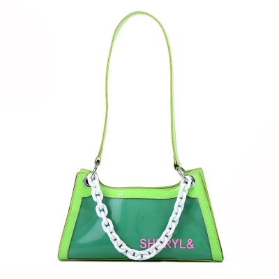 China Fashion hot style beautiful fashion bag PVC women shoulder bag large capacity grill handbag for sale