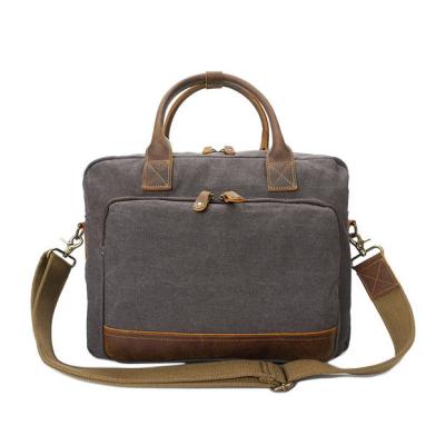 China High Quality Retro Men's Canvas Shoulder Computer Bag for MacBook, Business Men's Laptop Bag for 13 Inch MacBook Pro for sale