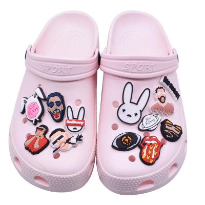 China Clog Magic Pattern Bunny Shoe Charms Newest Hot Sale Soft PVC Color Men's Shoe Charm Decoration Magic Accessories for sale