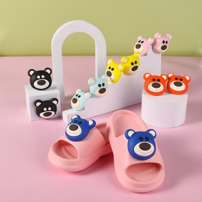 China Custom Soft Cute Bear Charm Kids 3D Sneaker Bear Charm Clog Charms PVC Shoe Charms for sale