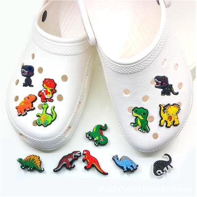 China Colorful Custom Clog Charm Child PVC Shoe Charm Dinosaur DIY Shoe Buckle Personalized Charm For Shoes for sale